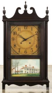 Appraisal: Gilbert pillar and scroll clock h Gilbert pillar and scroll