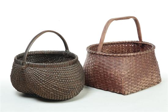 Appraisal: TWO BASKETS American late th-early th century woven splint Buttocks