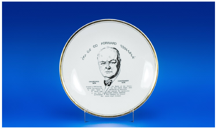 Appraisal: Scarce Churchill Centenary Plate By Highland Art Studios Seil Island