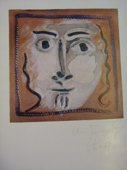 Appraisal: PABLO PICASSO after T te Offset color lithograph circa Signed