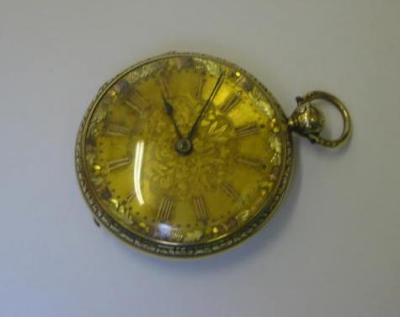 Appraisal: A VICTORIAN CT GOLD POCKET WATCH the chain driven verge