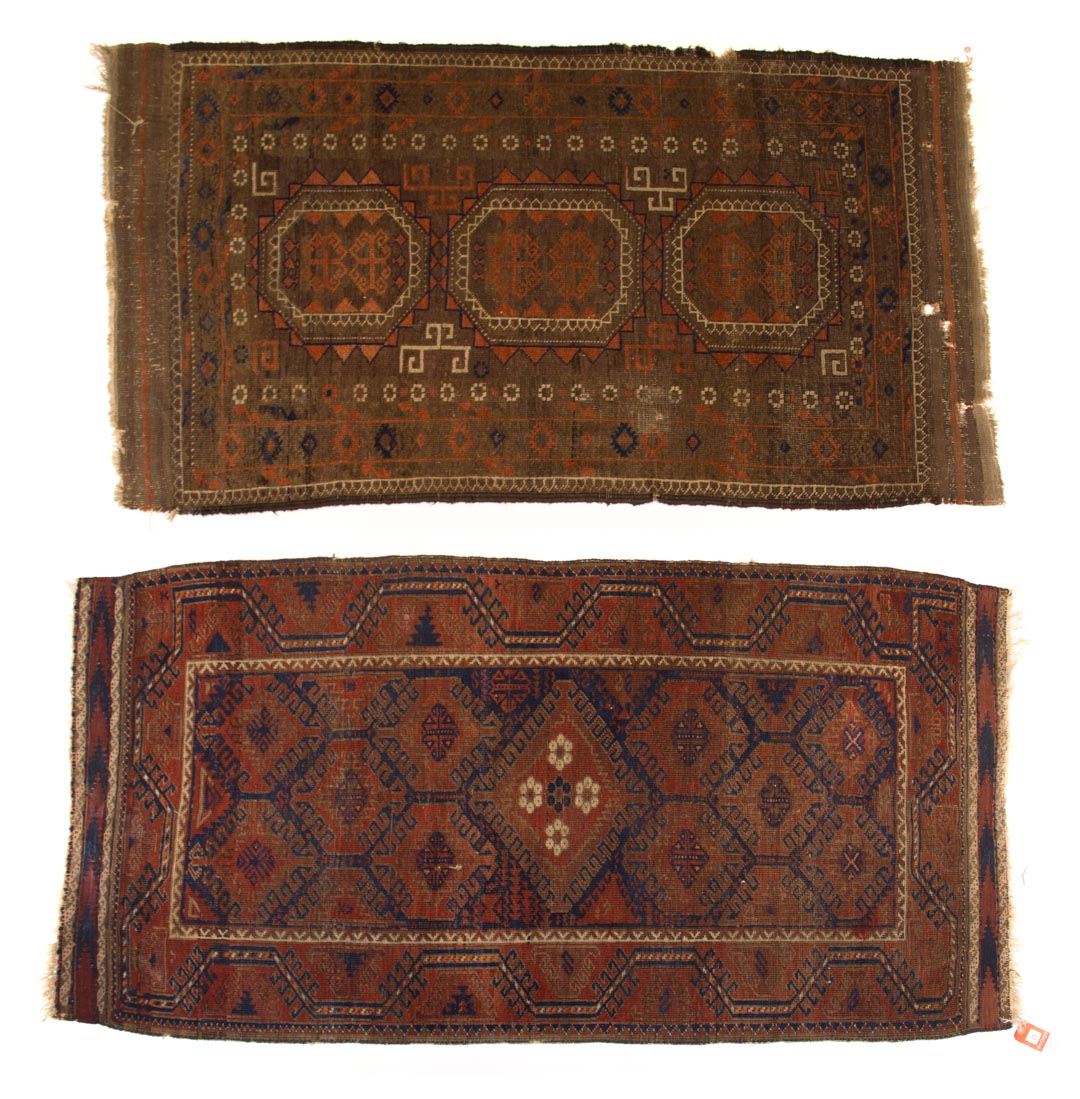 Appraisal: Two Antique Belouch rugs Afghanistan circa Sizes are approximately x