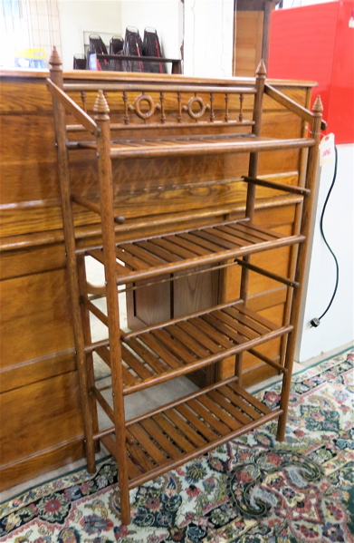 Appraisal: VICTORIAN OAK BALL-AND-STICK BOOKCASE AND HEADER PANEL American th century