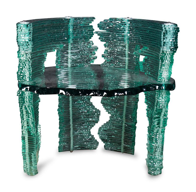 Appraisal: Danny Lane American b Glass Chair Danny Lane American b