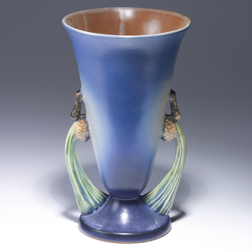 Appraisal: ROSEVILLE Blue Pine Cone flaring vase - Impressed mark