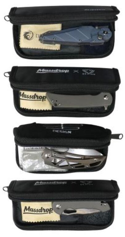 Appraisal: lot of Massdrop flipper knives housed in zipper case within