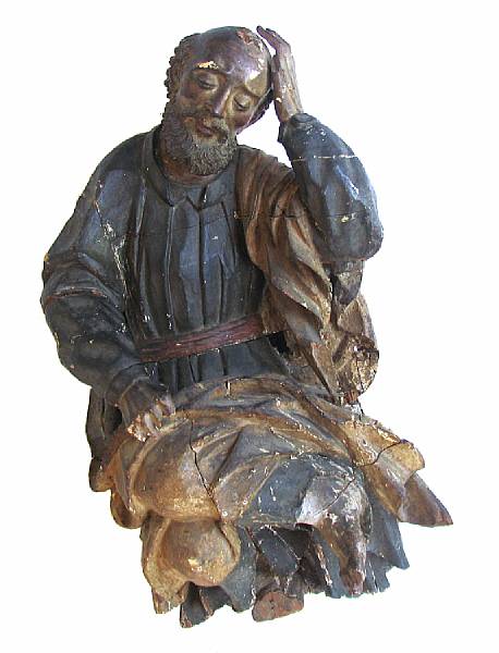 Appraisal: A Spanish Baroque carving of John the Baptist late th