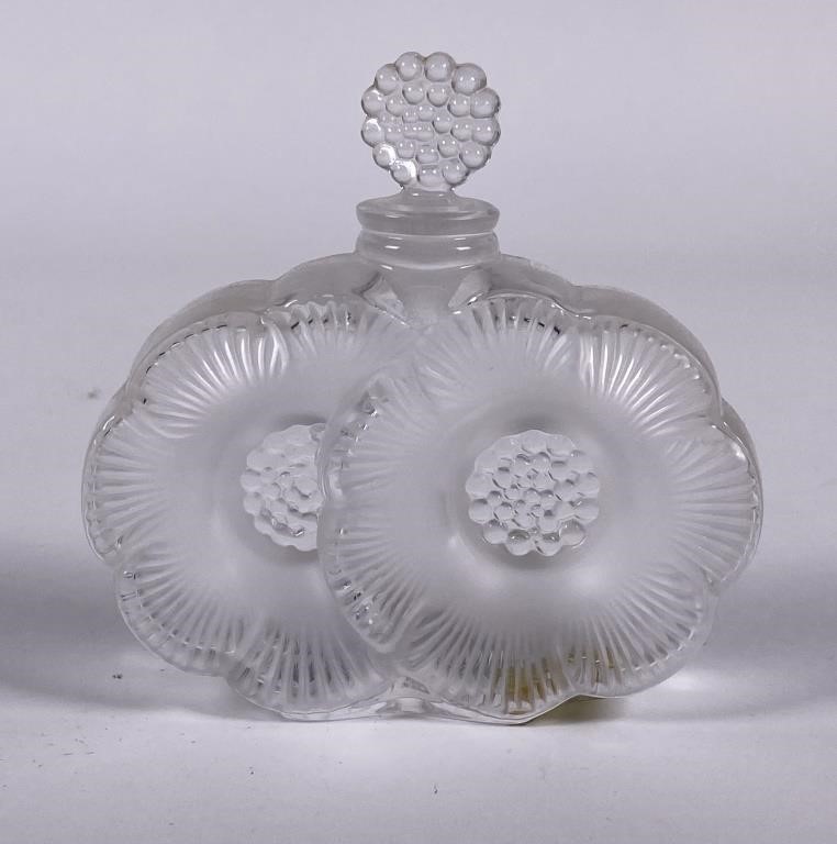 Appraisal: A beautiful Lalique art glass crystal perfume with stopper Called