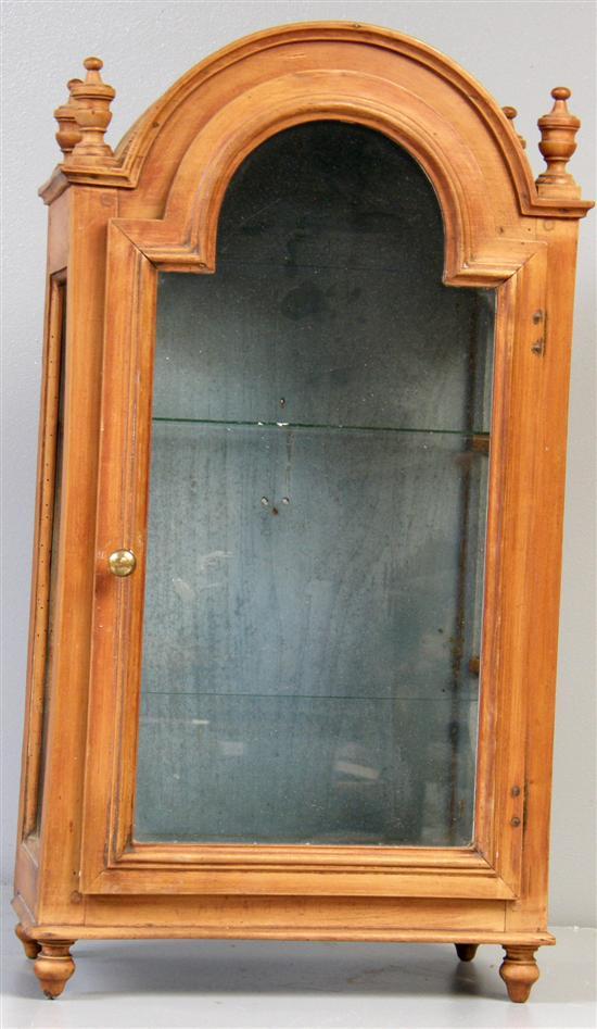 Appraisal: French small display cabinet with a single glazed door turned