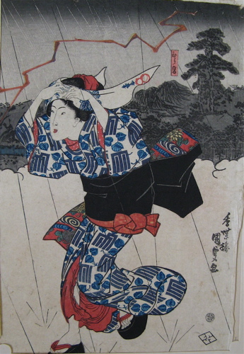 Appraisal: UTAGAWA KUNISADA I WHO WAS KUNISADA COLOR WOODCUT Japan -