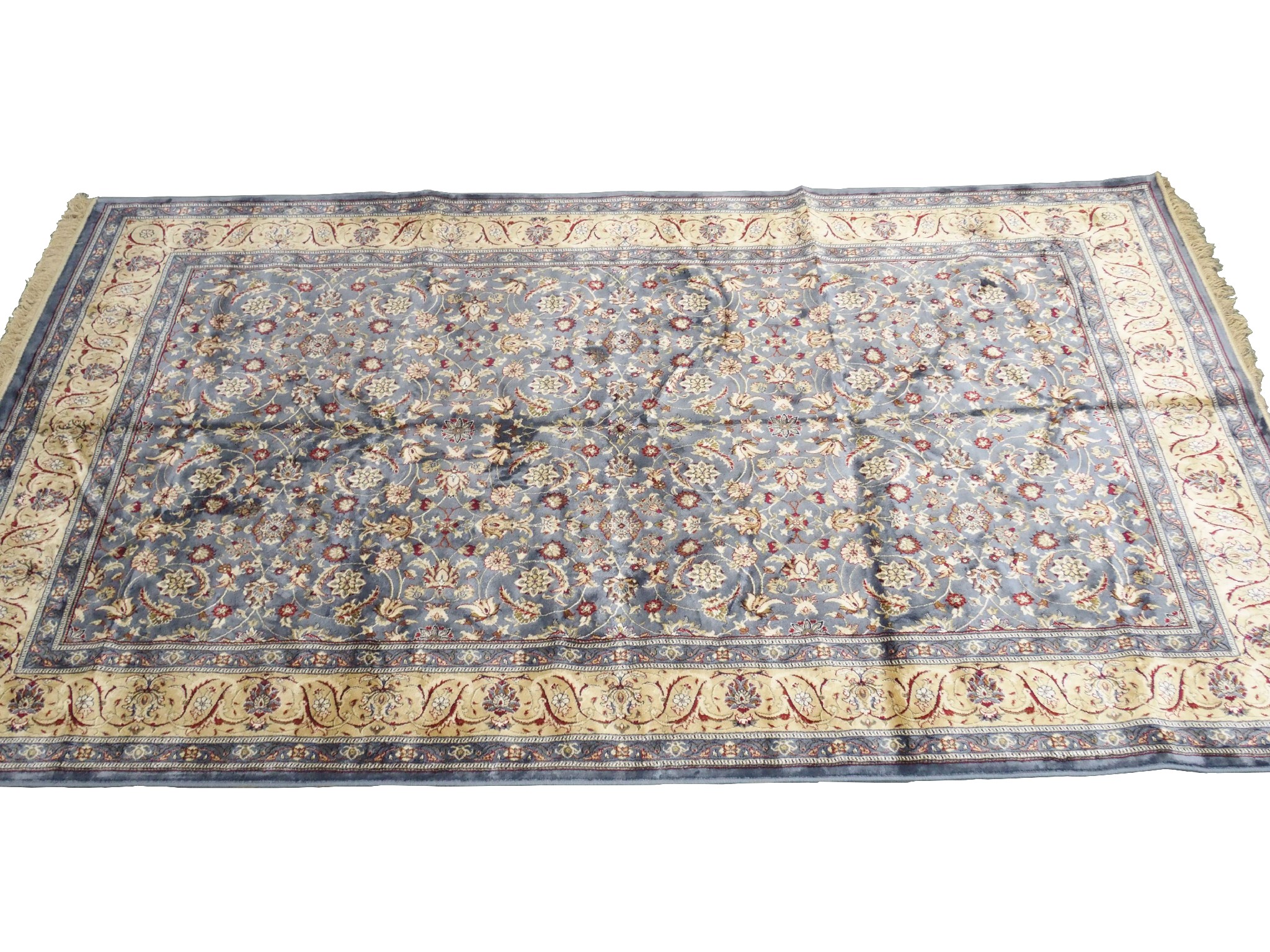 Appraisal: A pale blue ground Kashmiri rug x cm