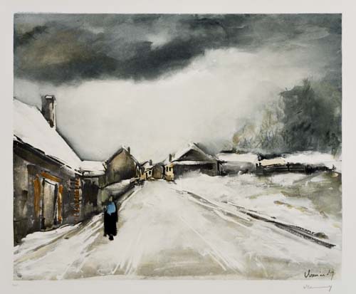 Appraisal: MAURICE DE VLAMINCK after Village sous la Neige Color heliogravure