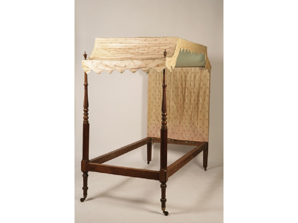 Appraisal: A PAIR OF GEORGE III STYLE SINGLE FOUR POSTER BEDS