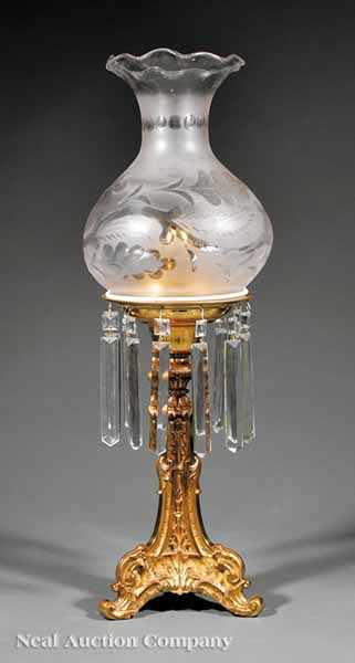 Appraisal: An American Classical Gilt Bronze Astral Lamp early th c