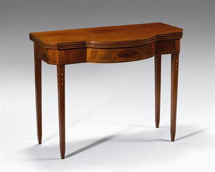 Appraisal: Federal inlaid mahogany card table portsmouth new hampshire early th