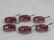 Appraisal: A set of six American pierced silver salts each approx