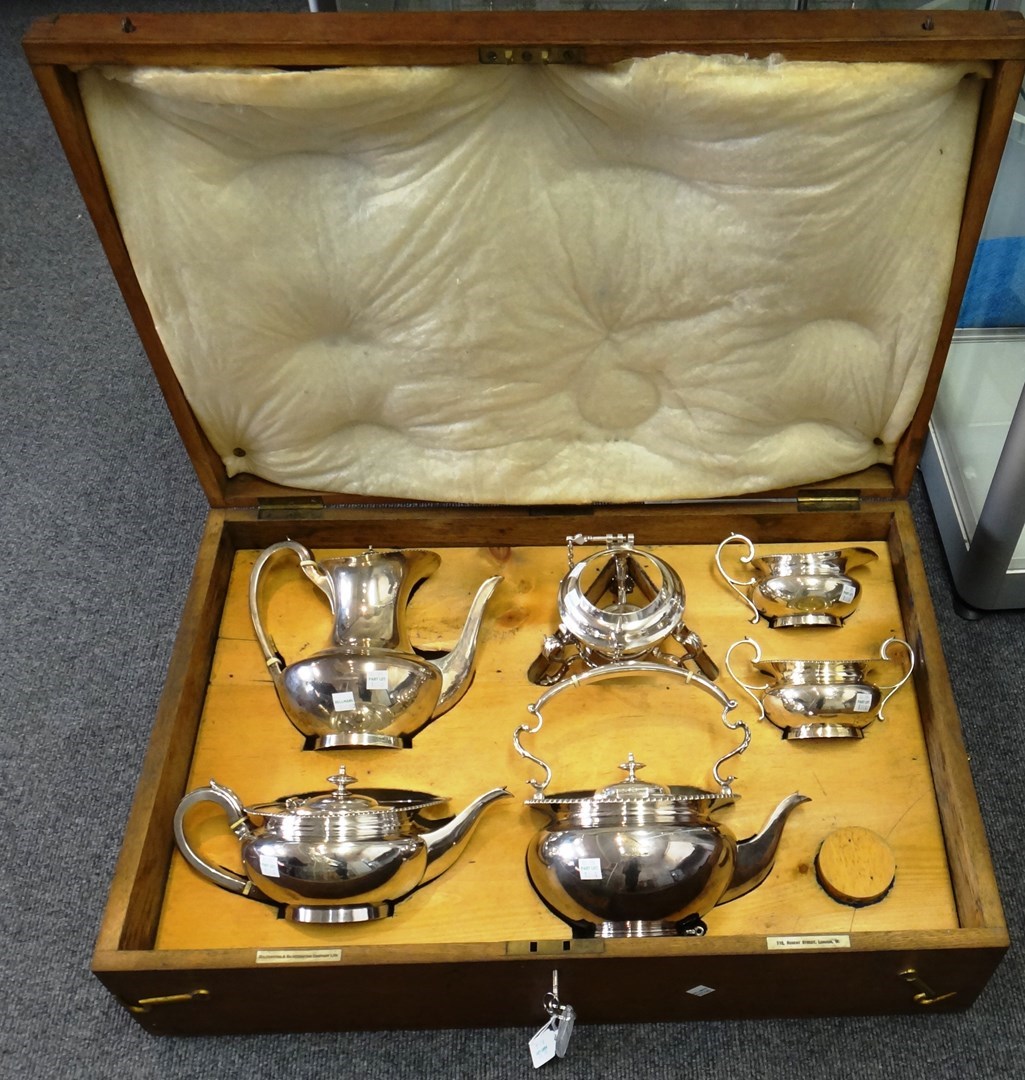 Appraisal: A silver four piece Cape pattern tea and coffee set