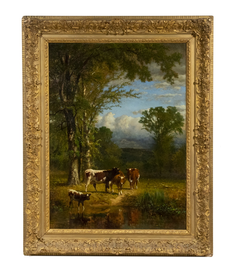 Appraisal: JAMES MCDOUGAL HART NY - Pastoral Scene of Cows at