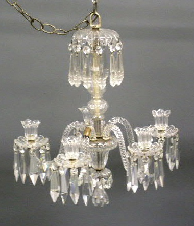 Appraisal: Crystal chandelier early th c for use with candles- not