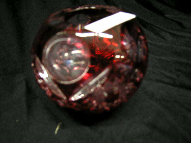 Appraisal: Cranberry Cut-to-Clear Rose Bowl