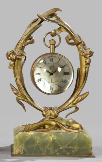 Appraisal: French Gilt-Brass and Green Onyx Watch Stand fourth quarter th