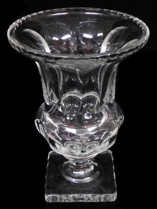 Appraisal: Impressive William Yeoward British th century crystal footed Cara vase