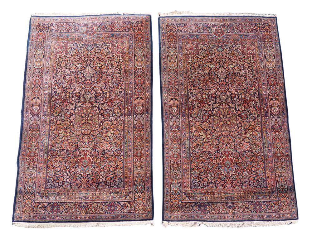 Appraisal: PR VINTAGE PERSIAN KASHANS CARPETSPair of vintage Persian Kashan carpets