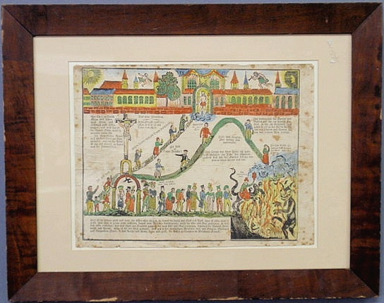 Appraisal: Hand-colored print th c The New Jerusalem printed in German