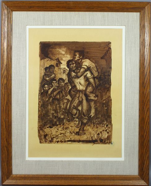 Appraisal: David Alfaro Siqueiros Mexican - grouping of men lithograph x