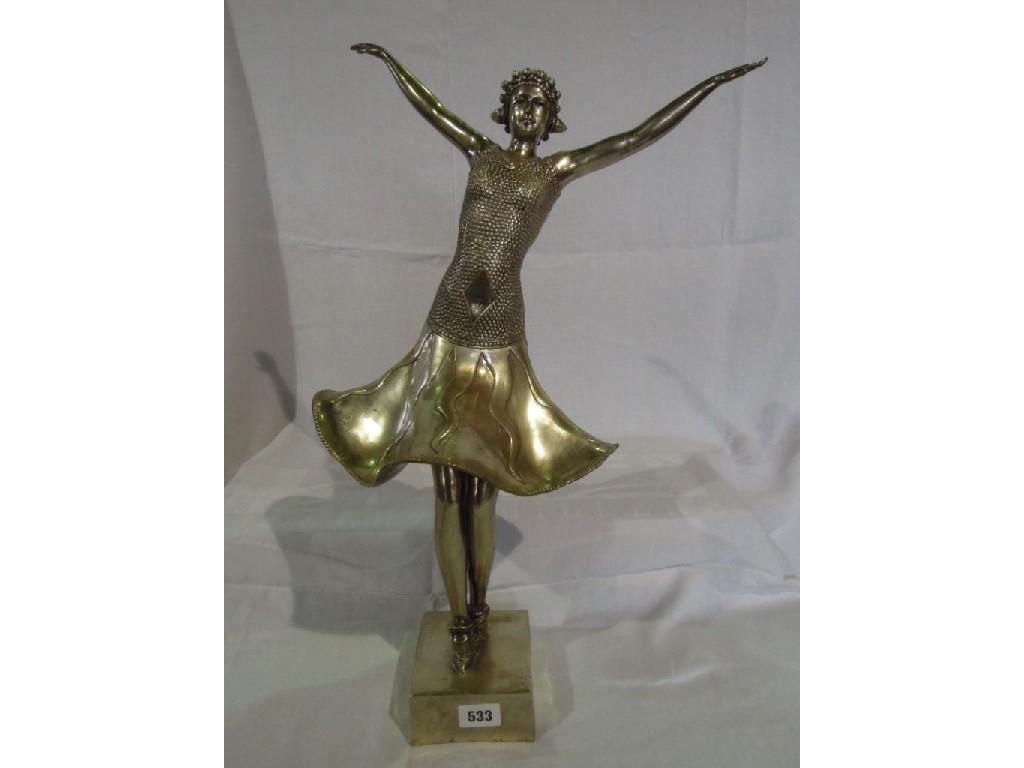 Appraisal: An art Deco style figurine of a dancing girl in