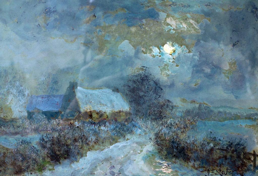 Appraisal: JOHN FALCONAR SLATER - WINTER LANDSCAPE WITH A STEADING BY