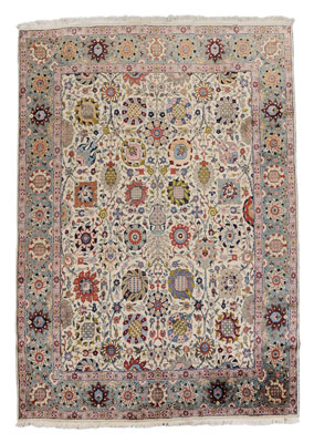 Appraisal: Tabriz Rug mid th century repeating medallions on an ivory