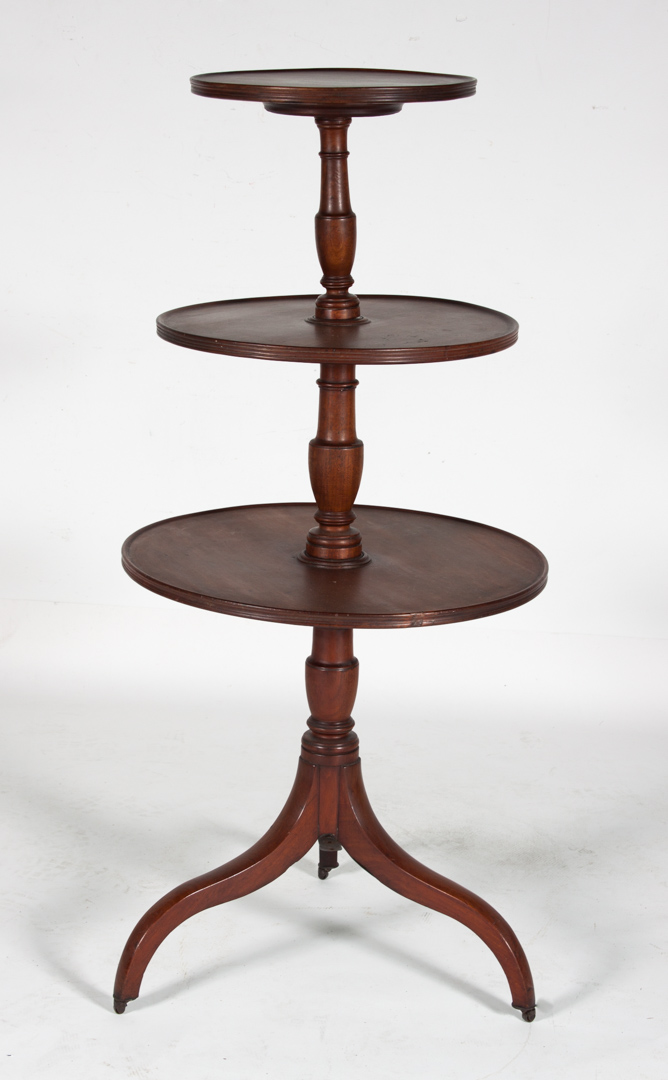 Appraisal: George III mahogany dumbwaiter circa three graduated circular tiers with