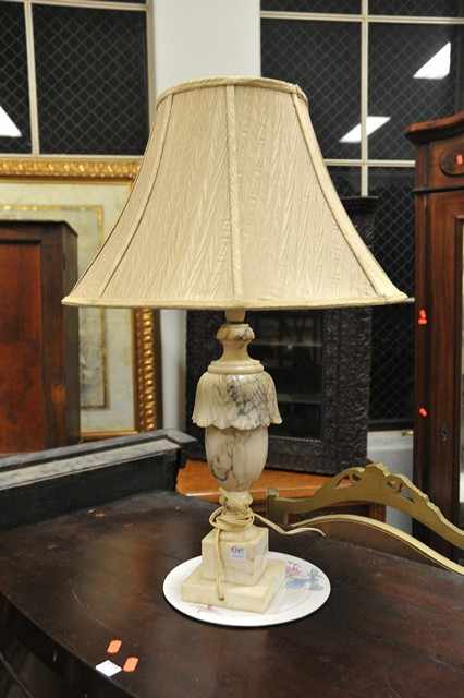 Appraisal: TWO MARBLE LAMPS WITH SHADES