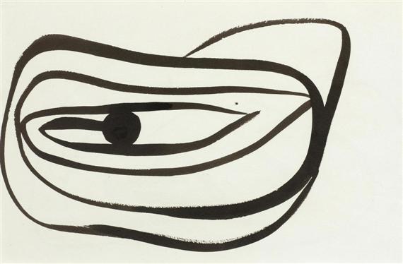 Appraisal: GORKY ARSHILE - Eye Spring I India ink drawing Verso