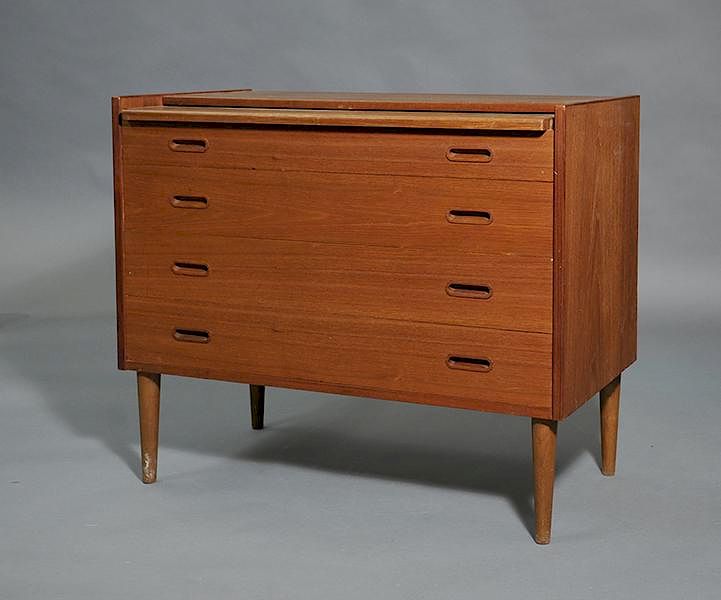 Appraisal: Danish design teak dressing chest with compartmental top drawer Danish