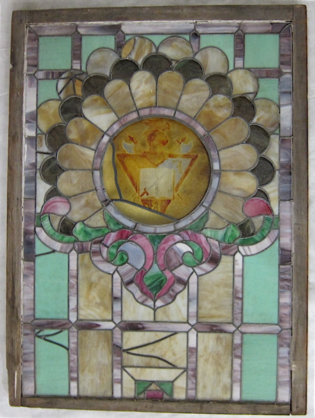 Appraisal: VICTORIAN STAINED AND LEADED GLASS WINDOW American late th early