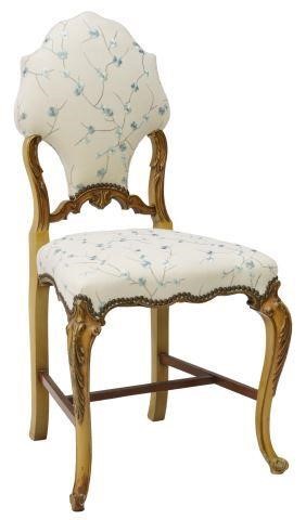 Appraisal: Venetian boudoir chair th c shaped upholstered back and seat