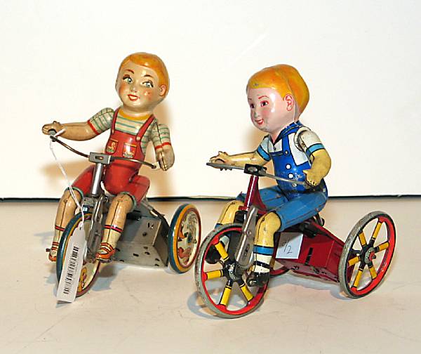 Appraisal: Grouping of Unique Art Bicycles Includes colorful Kiddie Cyclist by