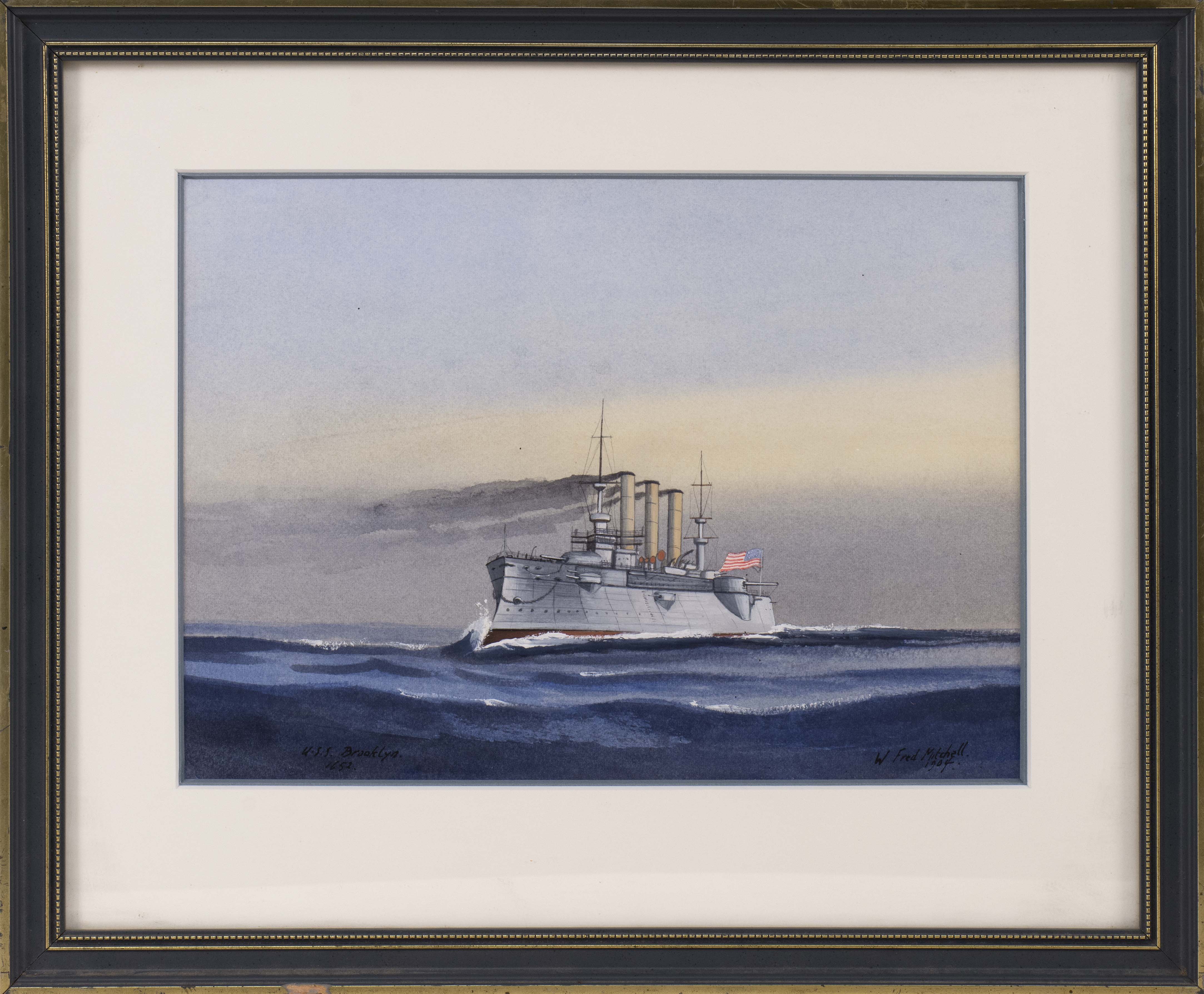 Appraisal: WILLIAM FREDERICK MITCHELLEnglish - USS Brooklyn Signed and dated W