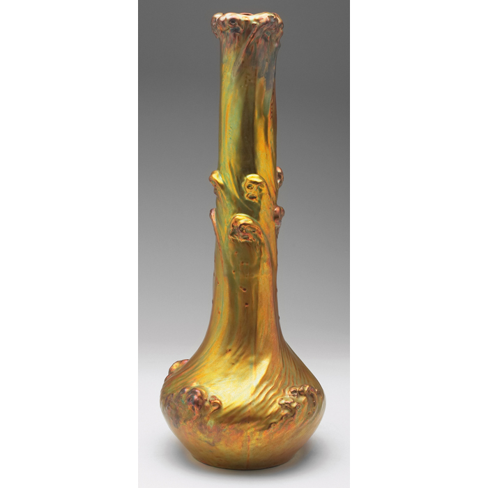 Appraisal: Good Zsolnay vase design attributed to Lajos Mack c large