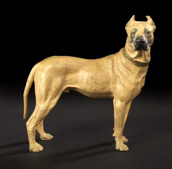 Appraisal: Good Enameled Vienna Bronze Figure of a Buff Great Dane