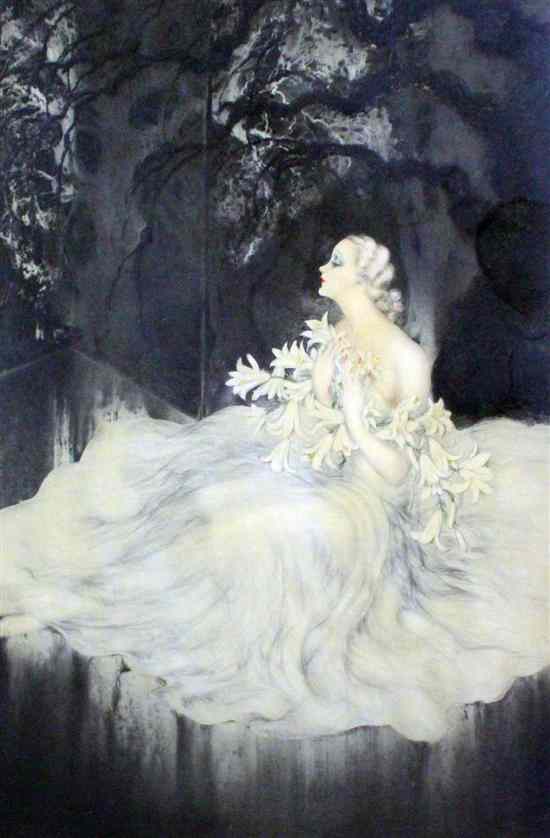 Appraisal: Louis Icart French - two etchings with aquatint 'Lilies' 'Orchids'