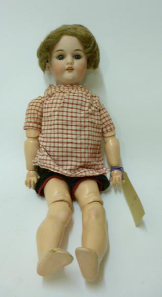 Appraisal: A Simon Halbig bisque head doll with blue glass sleeping