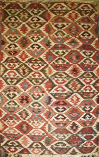 Appraisal: late th c tribal kilim woven in two sections several