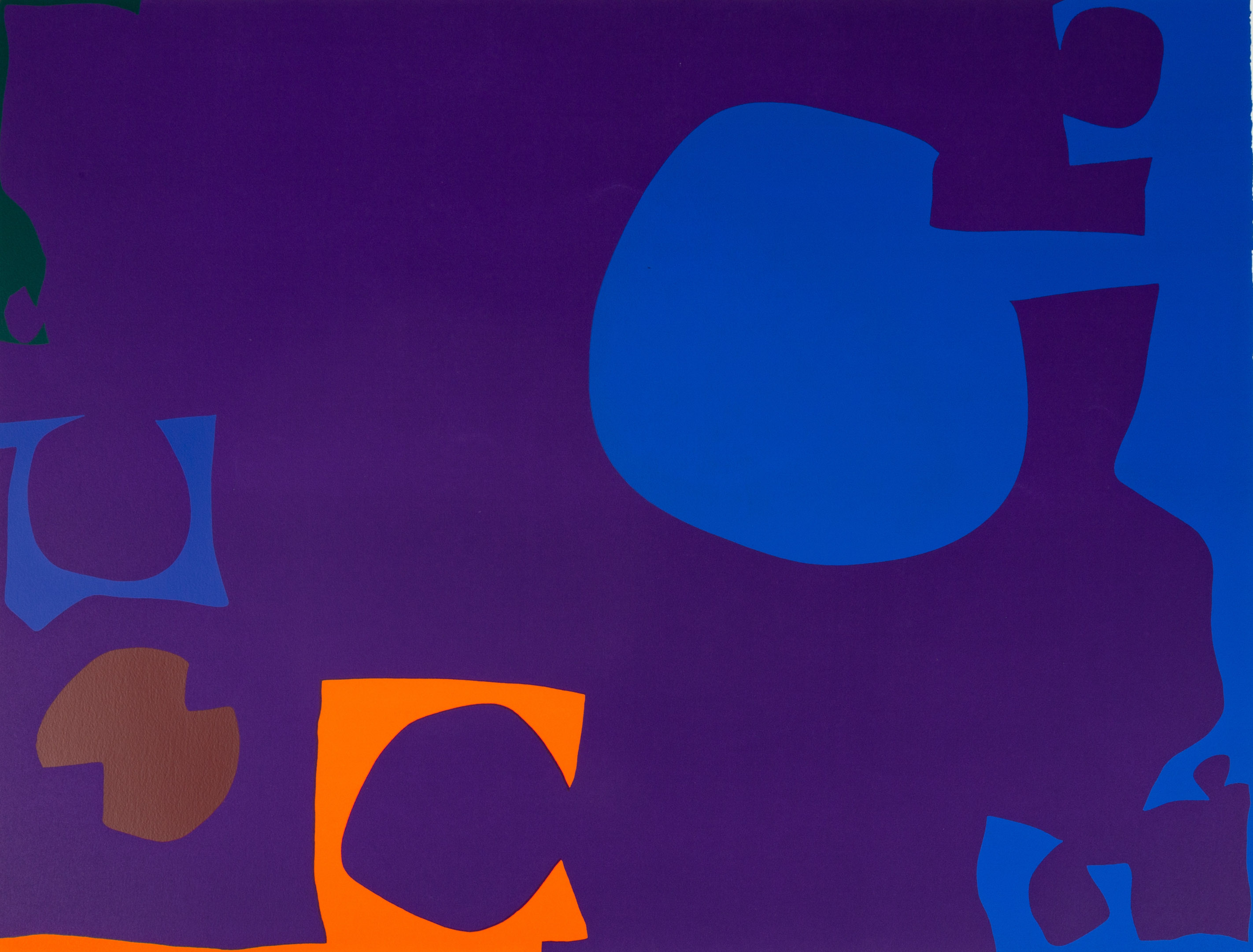 Appraisal: PATRICK HERON BRITISH - BLUE DEEP VIOLET WITH ORANGE BROWN