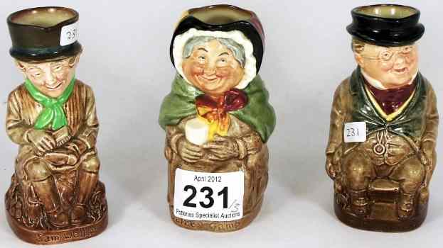 Appraisal: Royal Doulton Small Toby Jugs Sam Weller D Sairey Gamp