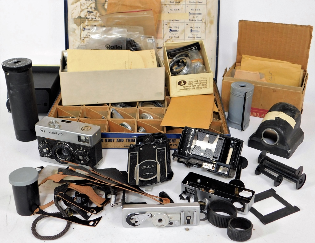 Appraisal: LARGE GROUP OF ROLLEI AND ROLLEIFLEX PARTS Large group of