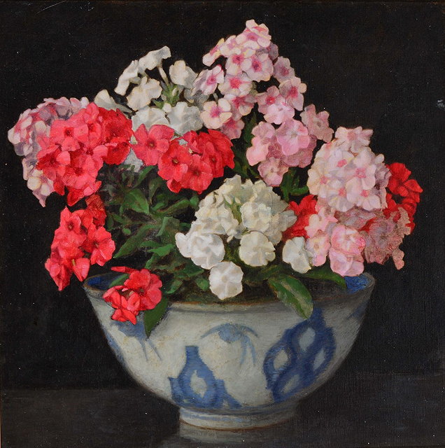 Appraisal: EDWARD CONWAY TH TH CENTURY 'Phlox' inscribed in ink to