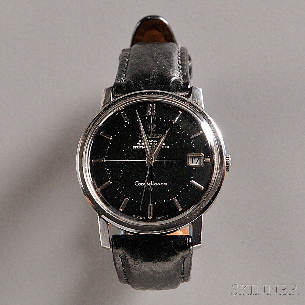 Appraisal: Omega Constellation Chronometer Watch Switzerland c black Pie Pan dial